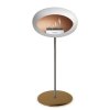 DOME GROUND STEEL HIGH 80 CM White (Barva a průměr nohy Leštěná ocel Ø25 cm, Barva podstavce Černá, Kartuš Nerez)