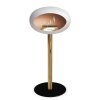 DOME GROUND STEEL HIGH 80 CM White (Barva a průměr nohy Leštěná ocel Ø25 cm, Barva podstavce Černá, Kartuš Nerez)