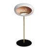 DOME GROUND STEEL HIGH 80 CM White (Barva a průměr nohy Leštěná ocel Ø25 cm, Barva podstavce Černá, Kartuš Nerez)