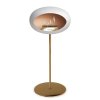 DOME GROUND STEEL HIGH 80 CM White (Barva a průměr nohy Leštěná ocel Ø25 cm, Barva podstavce Černá, Kartuš Nerez)