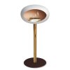 DOME GROUND STEEL HIGH 80 CM White (Barva a průměr nohy Leštěná ocel Ø25 cm, Barva podstavce Černá, Kartuš Nerez)