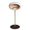 DOME GROUND STEEL HIGH 80 CM White (Barva a průměr nohy Leštěná ocel Ø25 cm, Barva podstavce Černá, Kartuš Nerez)