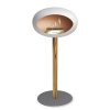 DOME GROUND STEEL HIGH 80 CM White (Barva a průměr nohy Leštěná ocel Ø25 cm, Barva podstavce Černá, Kartuš Nerez)