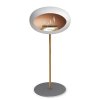 DOME GROUND STEEL HIGH 80 CM White (Barva a průměr nohy Leštěná ocel Ø25 cm, Barva podstavce Černá, Kartuš Nerez)