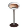 DOME GROUND STEEL HIGH 80 CM White (Barva a průměr nohy Leštěná ocel Ø25 cm, Barva podstavce Černá, Kartuš Nerez)