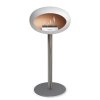 DOME GROUND STEEL HIGH 80 CM White (Barva a průměr nohy Leštěná ocel Ø25 cm, Barva podstavce Černá, Kartuš Nerez)