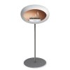DOME GROUND STEEL HIGH 80 CM White (Barva a průměr nohy Leštěná ocel Ø25 cm, Barva podstavce Černá, Kartuš Nerez)