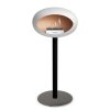 DOME GROUND STEEL HIGH 80 CM White (Barva a průměr nohy Leštěná ocel Ø25 cm, Barva podstavce Černá, Kartuš Nerez)
