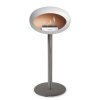 DOME GROUND STEEL HIGH 80 CM White (Barva a průměr nohy Leštěná ocel Ø25 cm, Barva podstavce Černá, Kartuš Nerez)