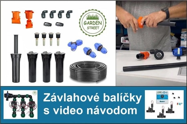 Závlahové balíčky na svojpomocnú inštaláciu závlahového systému pre okrasné trávniky. Závlahu si poskladáte podľa vopred pripraveného projektu, podľa vybraných rozmerov.