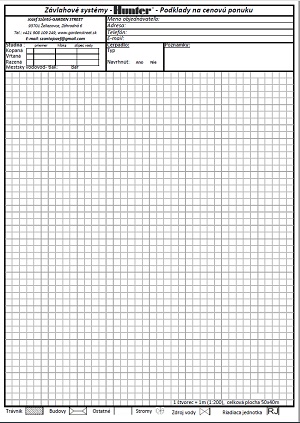 Podklady na cenovú ponuku – tabuľka