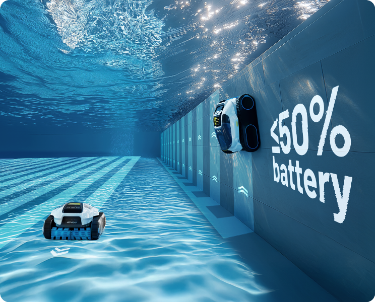 Robotický bazénový vysávač SPINO E1 v bazéne – čistenie dna a stien