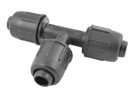 Kompresný T‑kus PE 16 mm PN4 na trojcestné spojenie