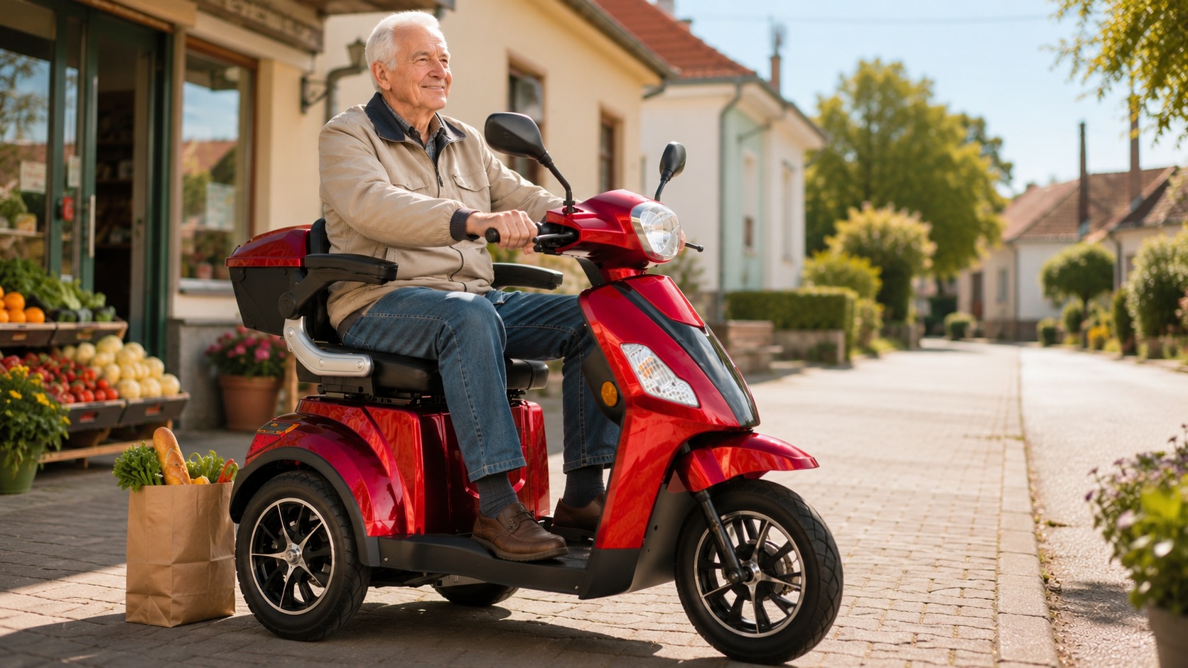 Elektrická tříkolka SELVO 31000 pro seniory: bezpečná volba na nákupy i výlety