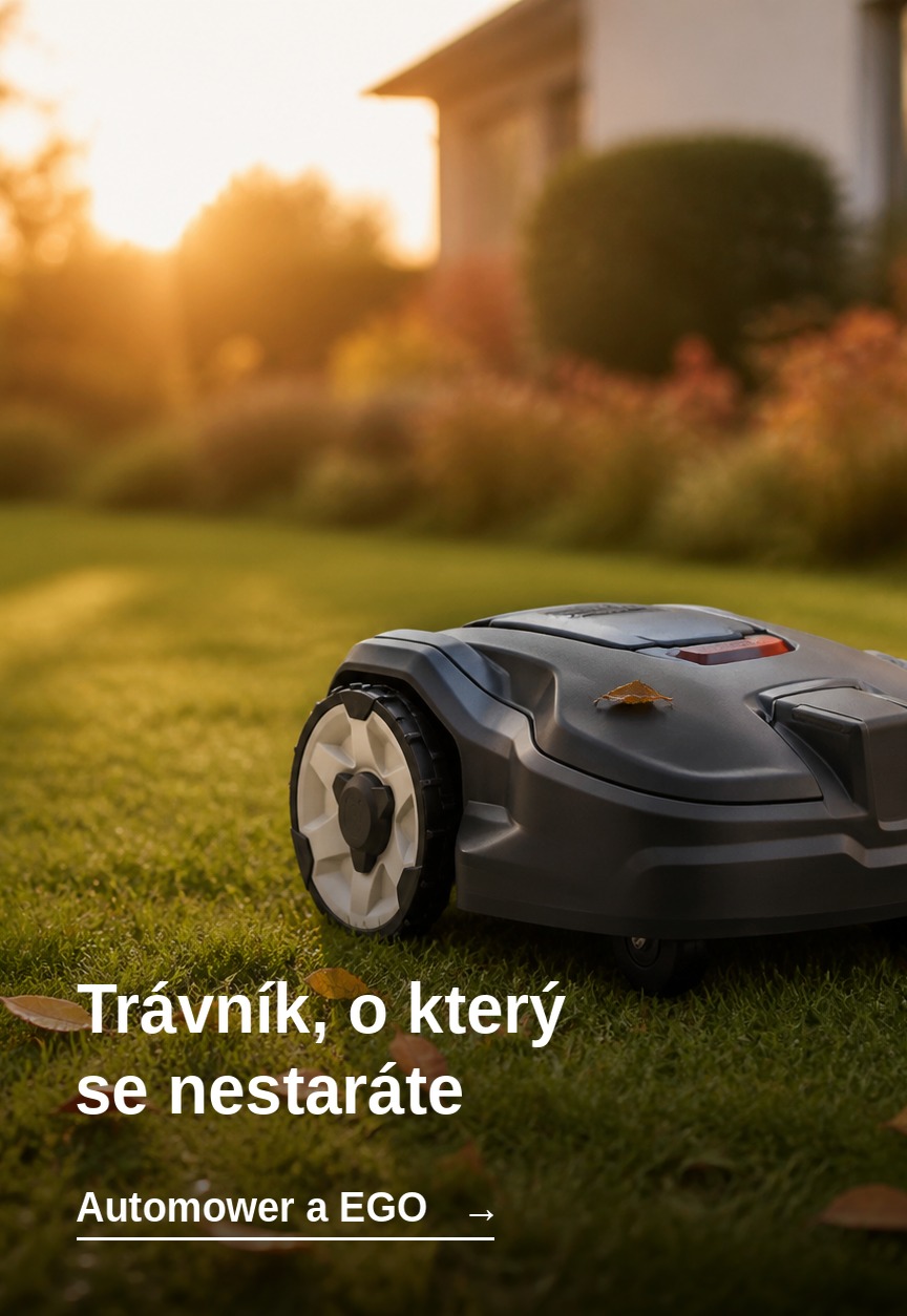 Robotická sekačka na podzimním trávníku – Automower a EGO