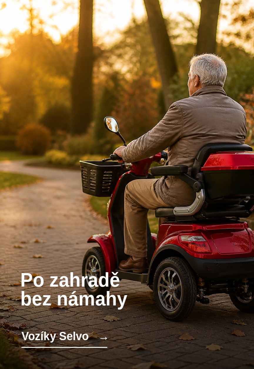 Elektrický vozík Selvo na zahradní cestě