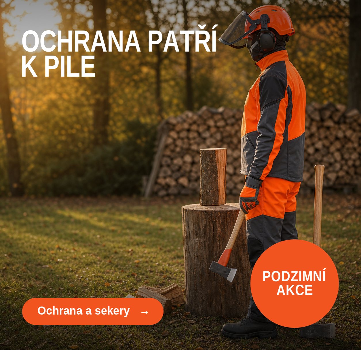 Protipořezové vybavení a sekera Husqvarna v podzimní akci