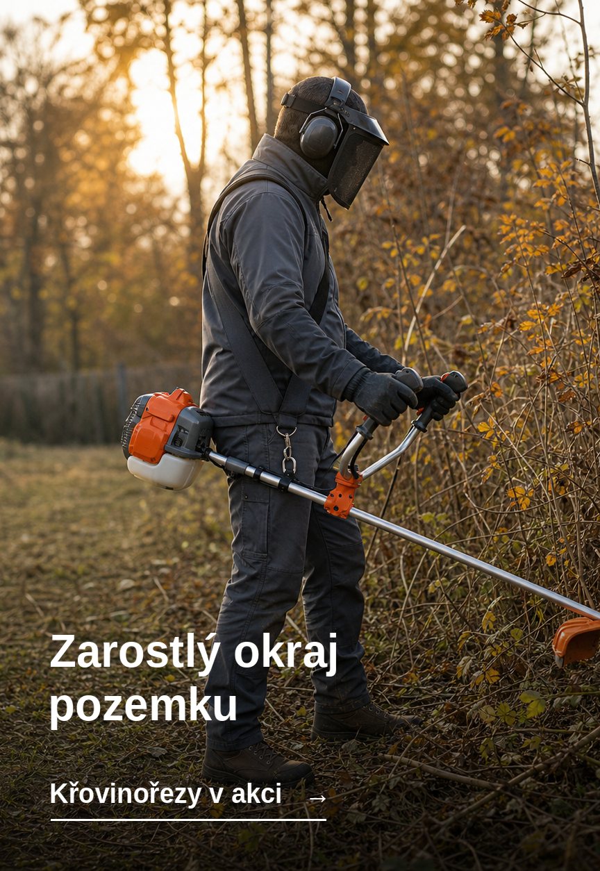 Křovinořez Husqvarna při likvidaci náletů – podzimní akce