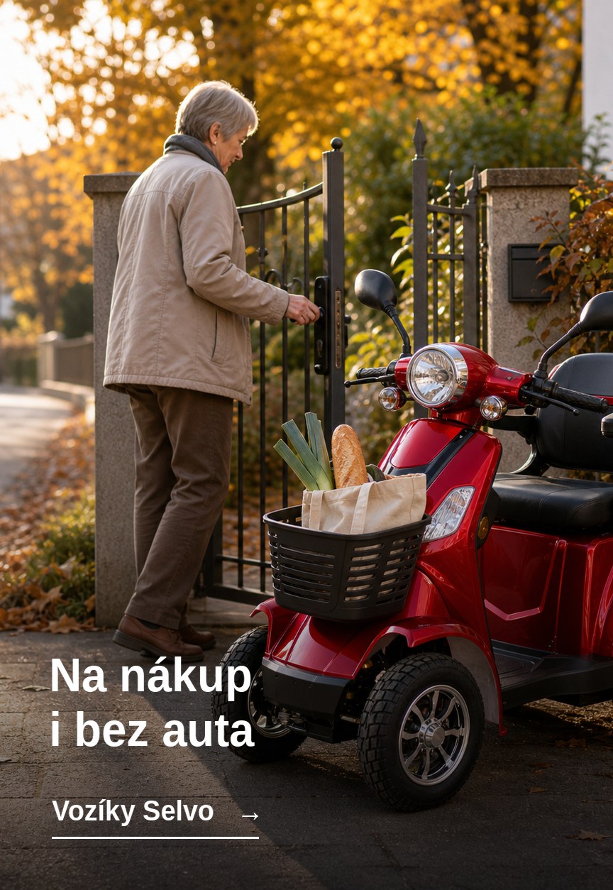 Elektrický vozík Selvo s nákupem u branky
