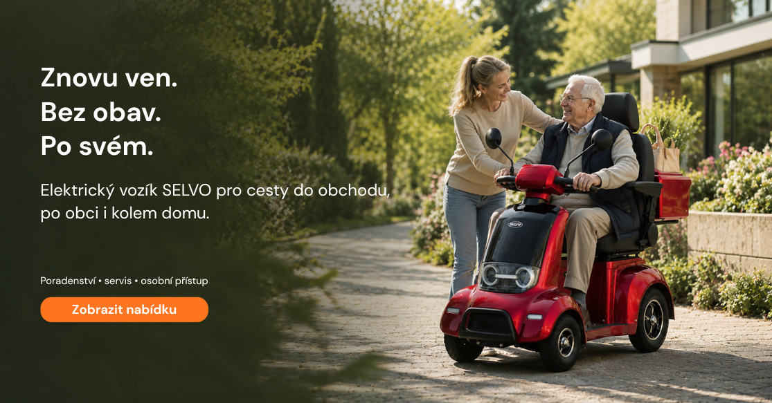 Elektrický vozík SELVO pro pohodlný pohyb seniorů venku, Gardentech