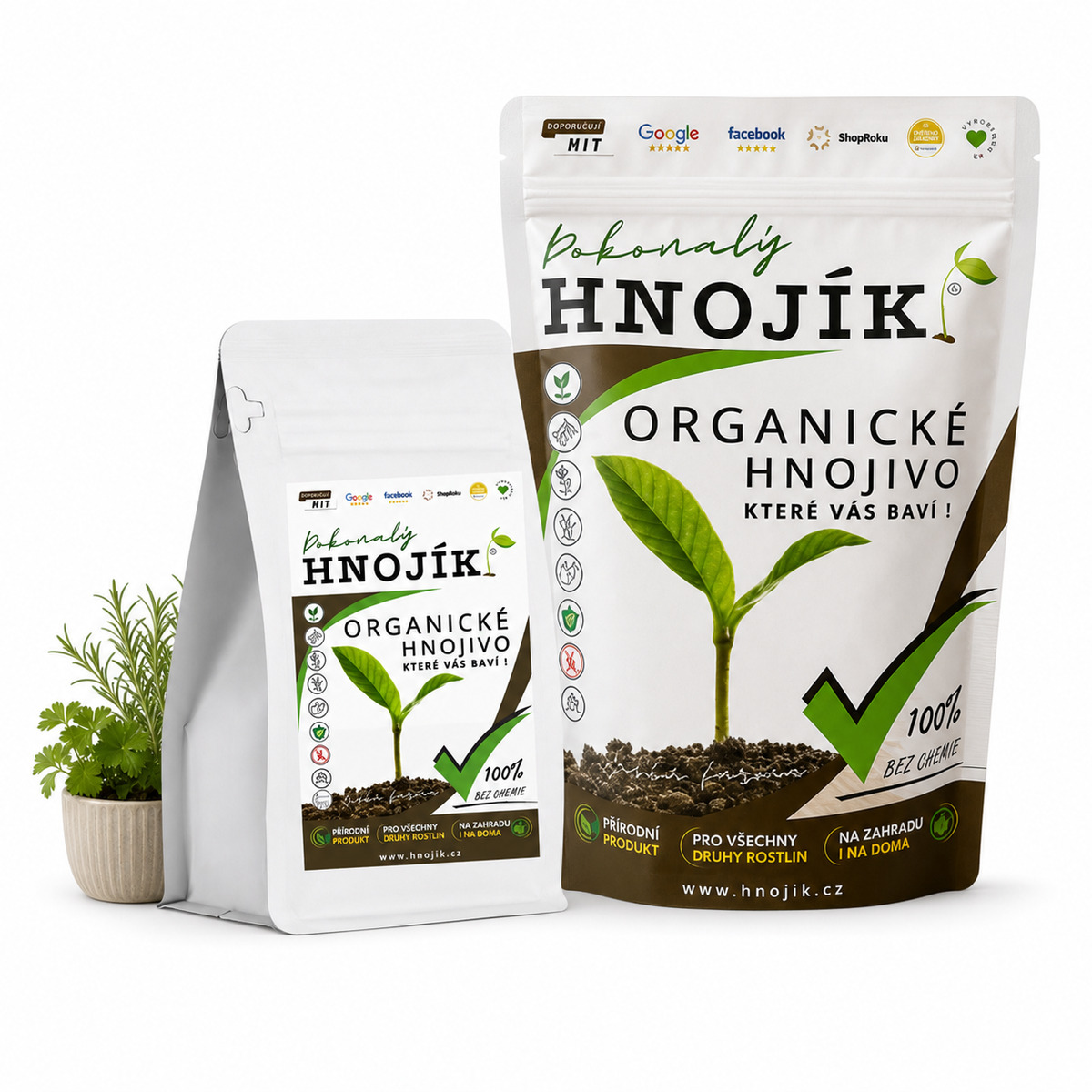 Hnojík bez starostí malé pěstování 500 ml a 1,3 l