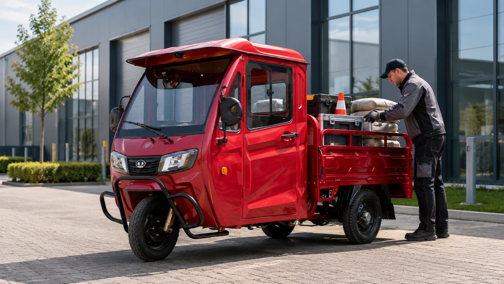 Nákladní elektromobil SELVO S2.DCH s kabinou pro větší náklad a náročnější pracovní provoz