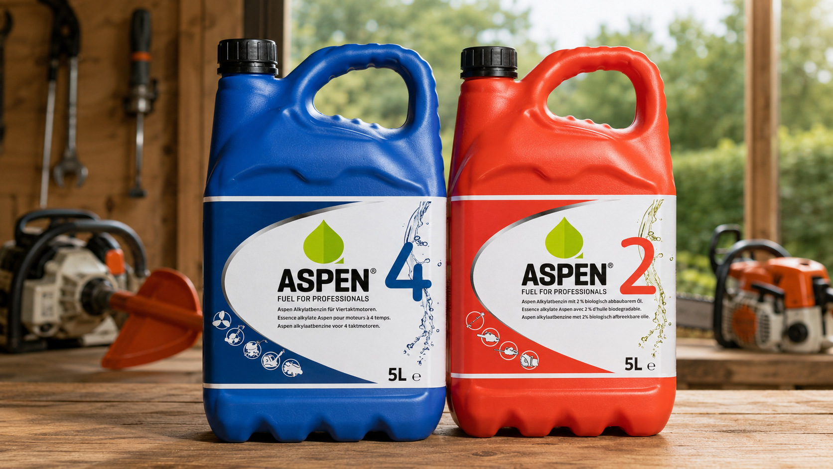 Aspen 2T a Aspen 4T jako palivo pro zahradní techniku