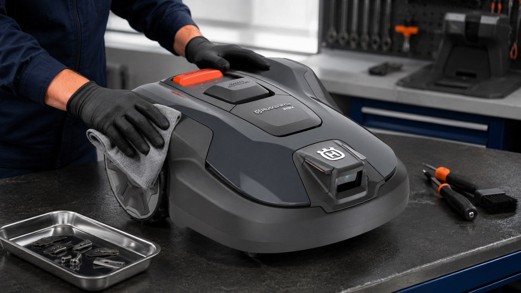 Servis robotické sekačky Husqvarna Automower před zimním uskladněním