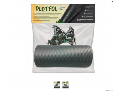 PLOTFOL FÓLIE - Délka 10 m, šířka 25 cm/tloušťka 1,35 mm, 20 ks plastový hřeb