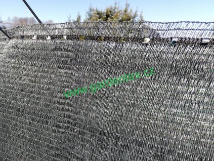 Stínící tkanina, síť, rašlový úplet 90%, 110g/m2, 100m x 1m - barva Antracit
