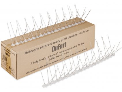 Hroty proti ptákům a holubům nerezové – zábrana proti ptákům, 10 ks × 50 cm