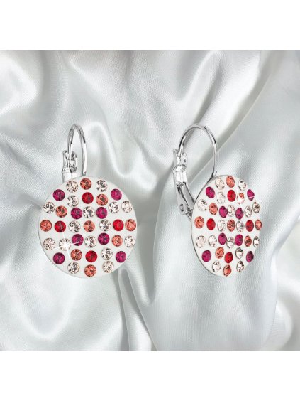 Kulaté náušnice s krystalem Swarovski - červené