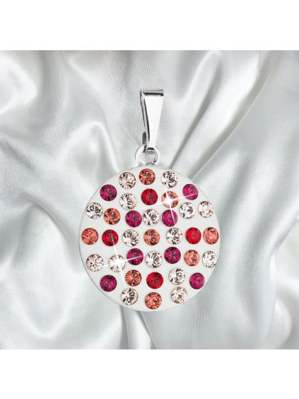 Přívěsek se Swarovski krystaly - červený kulatý