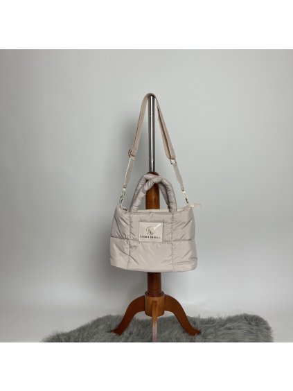 Laura Biaggi crossbody šusťáková kabelka - béžová