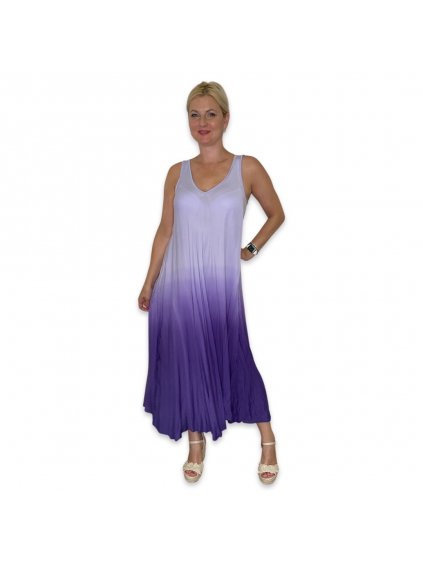 Duhové tílkové šaty - fialové