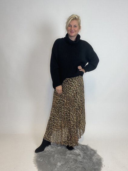 Sigma Plisovaná dlouhá sukně - s tygřím vzorem