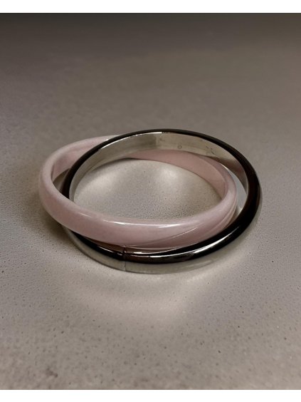 Dvojitý hladký prstýnek - růžový