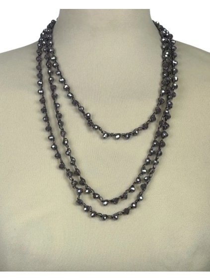 Dlouhý korálkový náhrdelník - marone