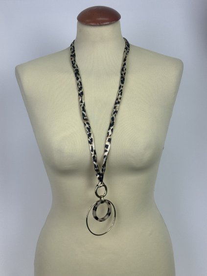 Náhrdelník textil/kruhy - leo