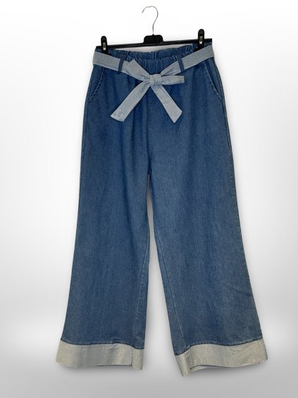 KALHOTY Z LEHKÉ DŽÍNOVINY U6191 - SVĚTLÉ