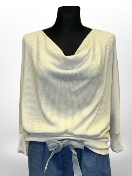 ÚPLETOVÝ TOP S VODOU MESI - BÍLÁ