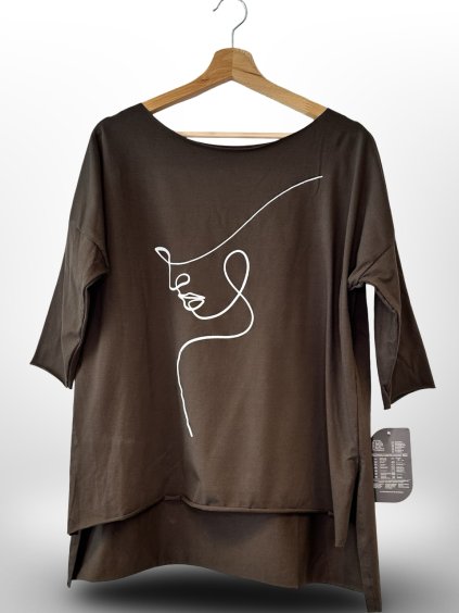 PLUS SIZE TRIČKO SMART FACE - ČOKO