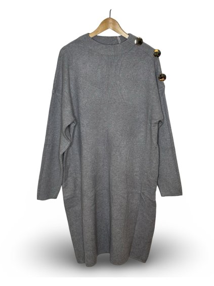 PLETENÉ ŠATY ZOA 087 - ŠEDÁ