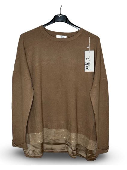 SVETR S ELEGANTNÍ SPODNÍ VSADKOU SOHO 5251 – CAMEL