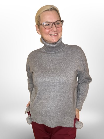 SVETR S ROLÁKEM A KOŽEŠINOVÝMI BAMBULKAMI  ZINA 045 – ŠEDÁ