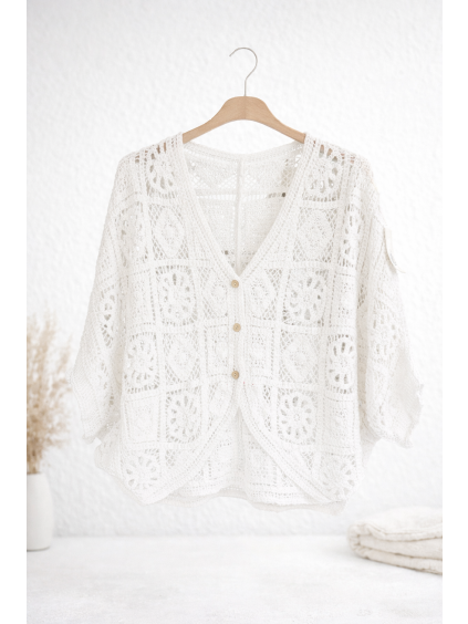 HÁČKOVANÉ BOLERKO - BÍLÁ