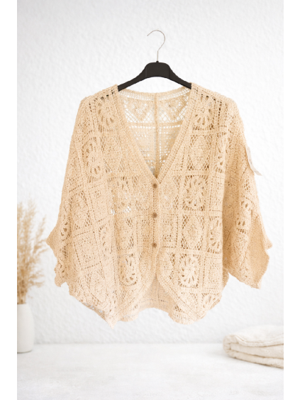 HÁČKOVANÉ BOLERKO - BÉŽOVÁ