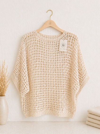 DÍRKOVÝ TOP - BÉŽOVÁ