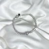 Náramek štrasový se srdíčkem - stříbrné barvy