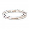Náramek z bílé keramiky + rosegold ocel